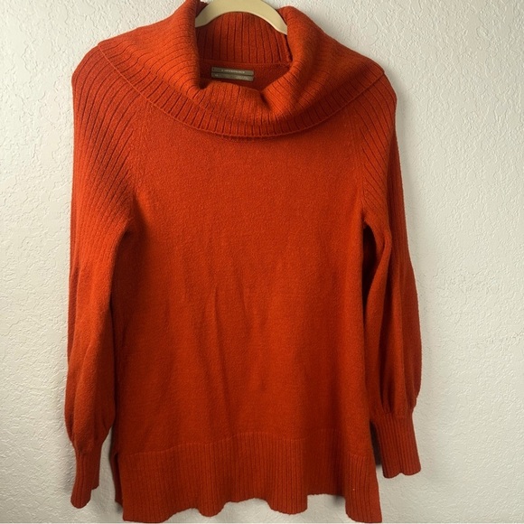 Anthropologie Textured Cowl Neck Orange Sweater Pullover - Picture 1 of 9